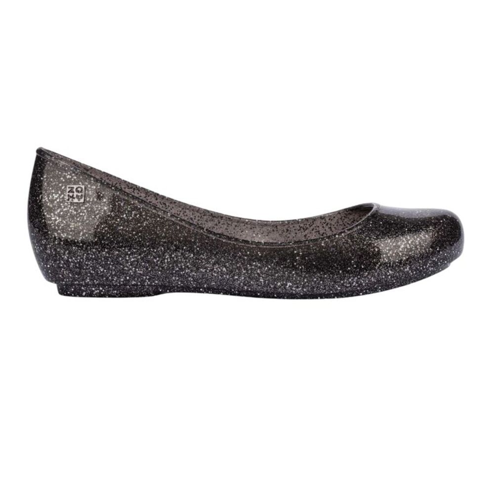 Zaxy Womens/Ladies Glitter Ballet Flats / Black